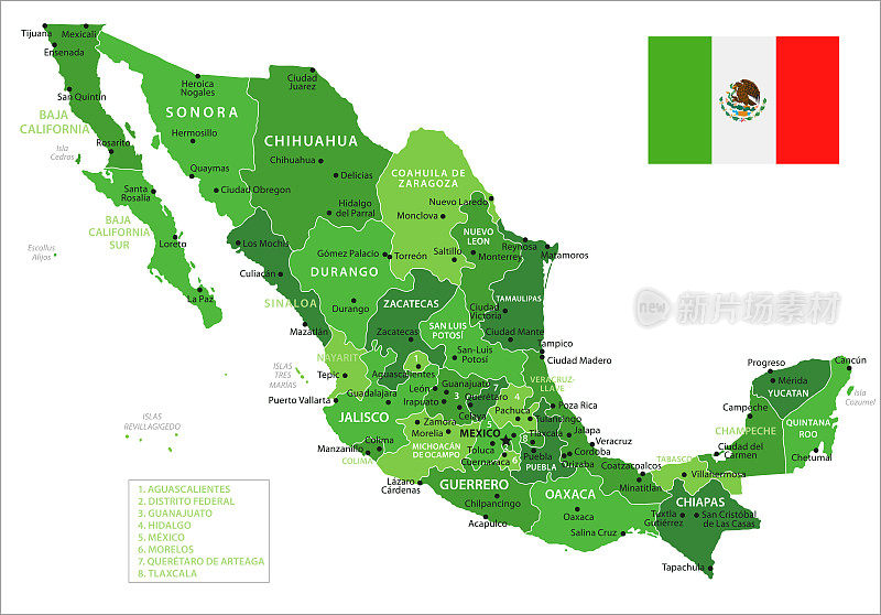 15 -墨西哥-绿色孤立